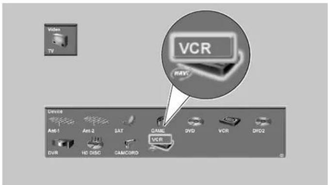 Video TV VCR RVR Device Ast-1 Ant-2 SAT GAME DVD VCR DVO2 DVR HD DISC CAMCORD VCR