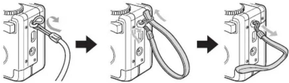 SANYO VPC-AZ3 - ATTACHING THE HANDSTRAP - 1