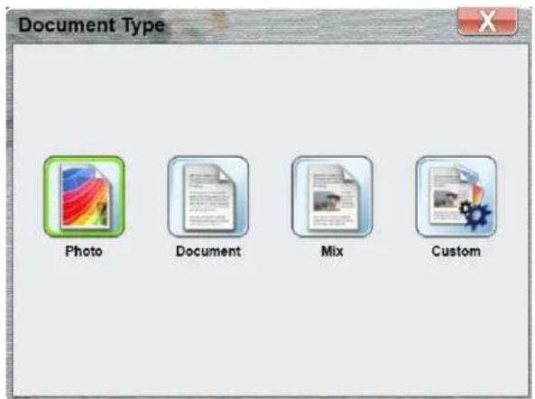 Document Type Photo Document Mix Custom