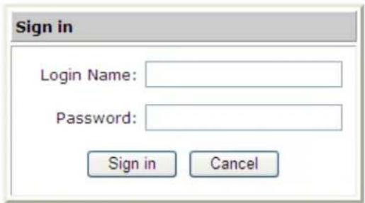 Sign in Login Name: Password: Sign in Cancel