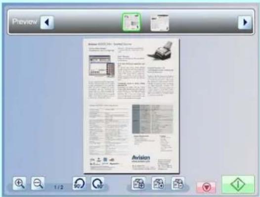 AVISION SC8800 - Options on the Preview screen - 8