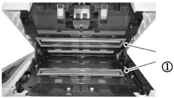 Interior view of a printer's internal structure showing tray, casing, and ventilation (no text or symbols visible)