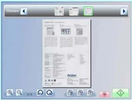 AVISION SC8800 - Options on the Preview screen - 3