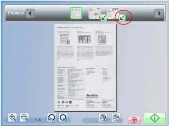 AVISION SC8800 - Options on the Preview screen - 2