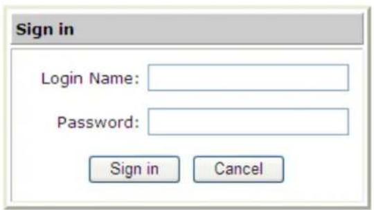 Sign in Login Name: Password: Sign in Cancel