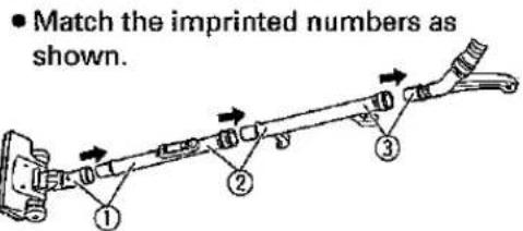 • Match the imprinted numbers as shown. ① ② ③
