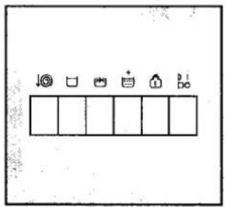 Diagram showing six labeled icons: camera, folder, printer, plus, battery, and switch, arranged horizontally.