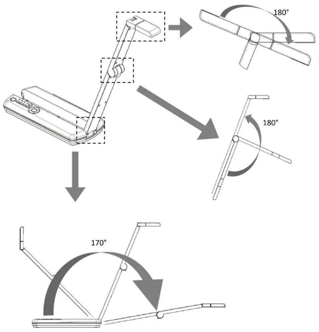 Elmo 1337-2 - Moving Parts of the Mobile Document Camera - 1