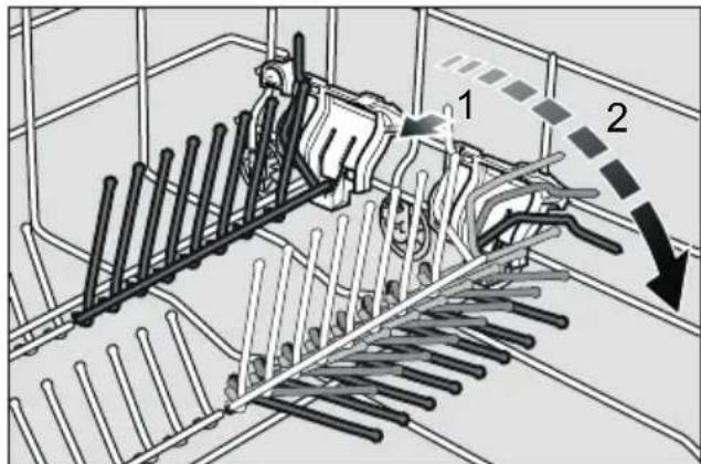 Technical diagram showing mechanical assembly with labeled components and directional arrows
