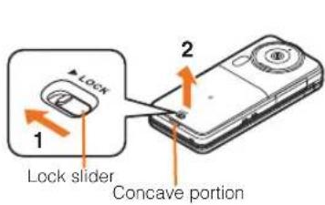 SHARP Aquos Shot SH008 - Removing the Battery Pack - 1