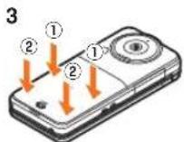 SHARP Aquos Shot SH008 - - Attaching the Battery Pack - 3