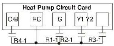Heat Pump Circuit Card O/B RC G Y1 Y2 R4-1 R1-1 R2-1 R3-1
