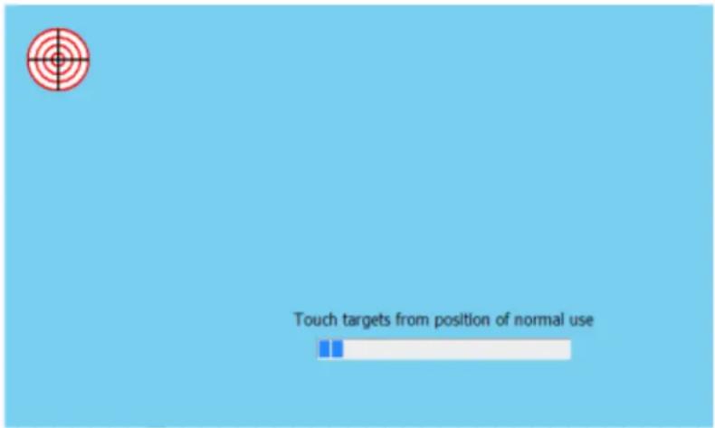 Touch targets from position of normal use