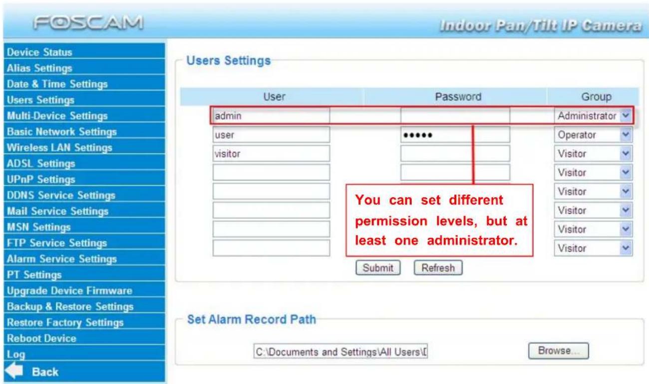 FOSCAM FI8910E - User Settings - 1