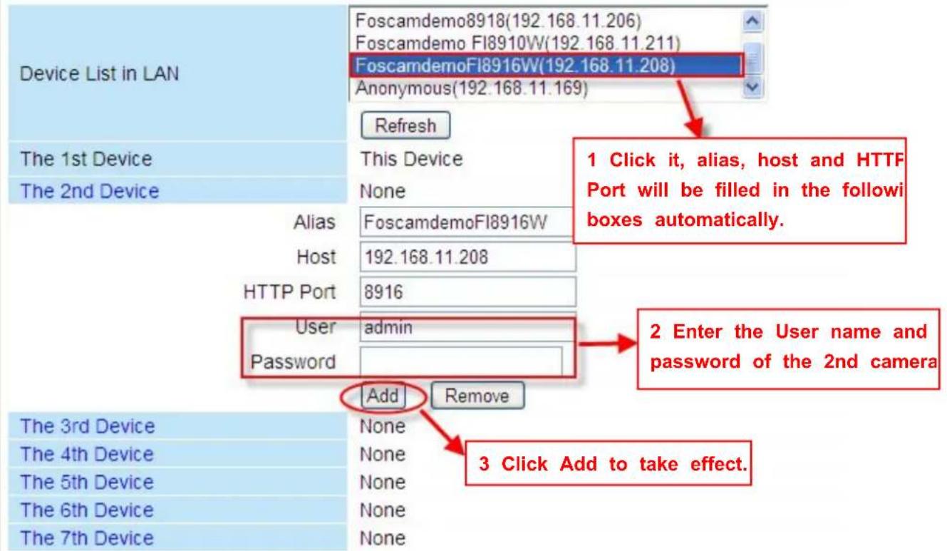 FOSCAM FI8910E - Add cameras in LAN - 1