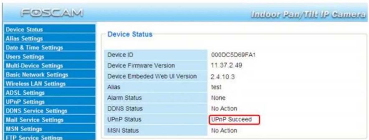 FOSCAM FI8910E - UPnP Settings - 2