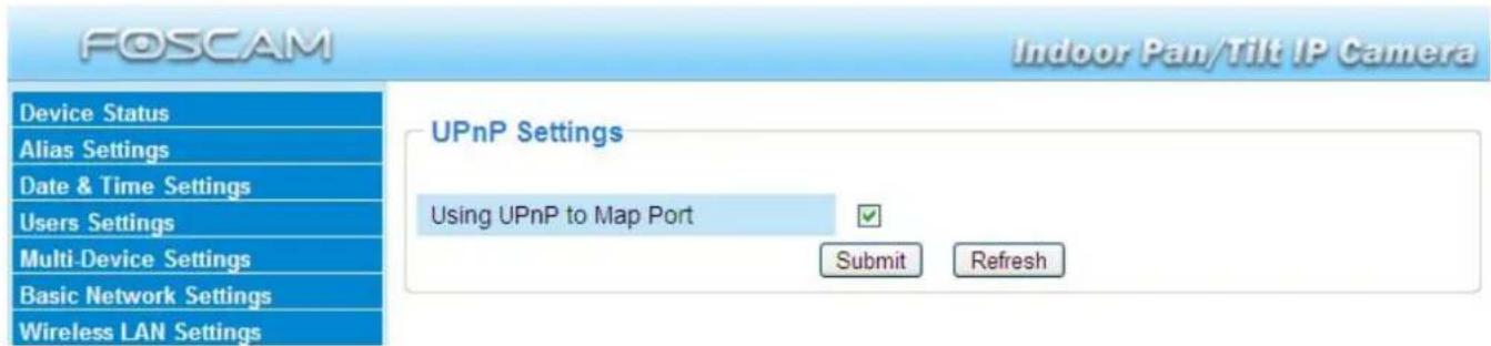 FOSCAM FI8910E - UPnP Settings - 1