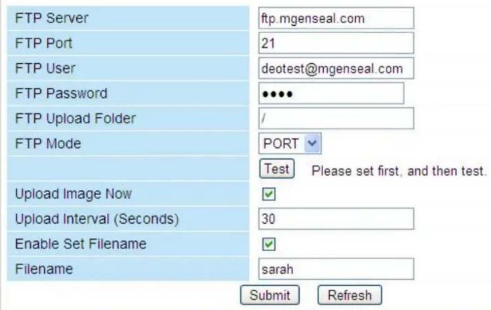 FOSCAM FI8910E - FTP Service Settings - 2