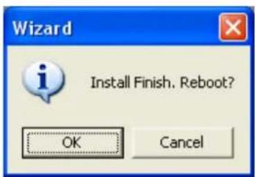Wizard Install Finish. Reboot? OK Cancel