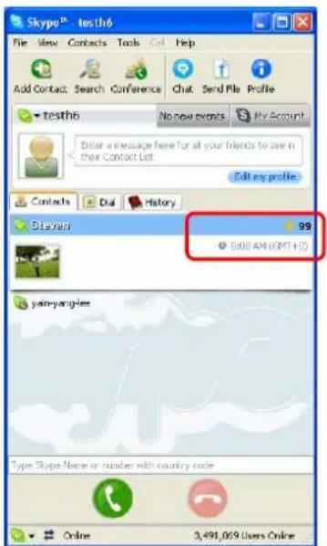 Skype™ - tosth6 File View Contacts Tools Help Add Contact Search Conference Chat Send File Profile - tosth6 No new events My Account Enter a message here for all your friends to see in their Contact List Edit my profile Contacts Dial History Steven 99 © 8:00 AM GMT+13 yain-yangles Type Slope Name or number with country code Online 3,491,069 Users Online