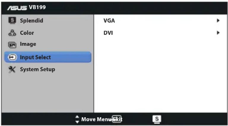 ASUS VB199T-P - Input Select - 1