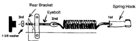 Rear Bracket Eyebolt 1-3/8 washer 3rd 2nd Spring Hook 1st