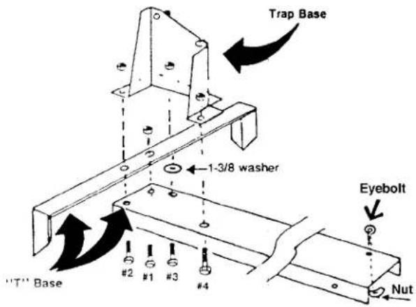 Trap Base 1-3/8 washer Eyebolt Nutm "T" Base #2 #1 #3 #4