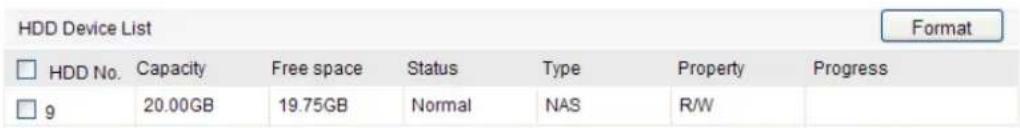 Hikvision DS-2CD4565F-IZH - Configuration > Advanced Configuration > Storage > NAS - 4
