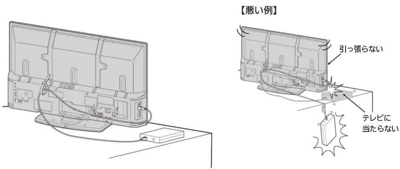 【悪い例】 引っ張らない テレビに 当たらない