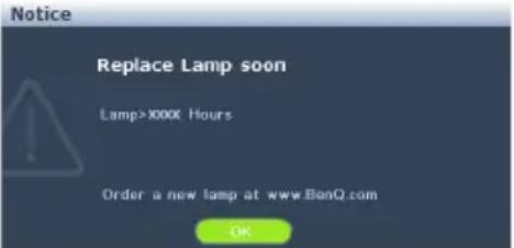 BENQ MH535A - Timing of replacing the lamp - 5