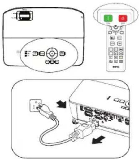 BENQ MH535A - Shutting down the projector - 1