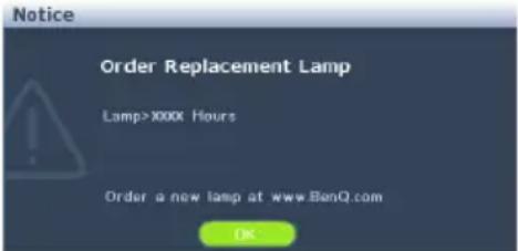 BENQ MH535A - Timing of replacing the lamp - 4