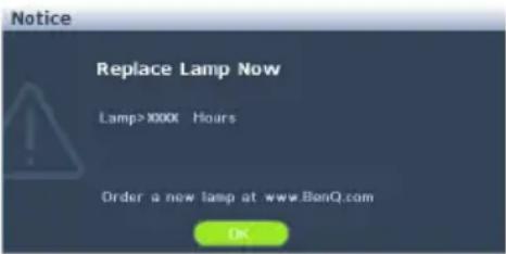 BENQ MH535A - Timing of replacing the lamp - 6