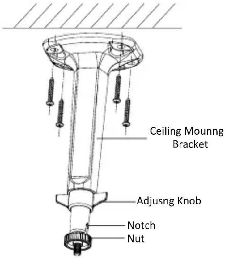 Ceiling MOUNNG Bracket Adjusng Knob Notch Nut