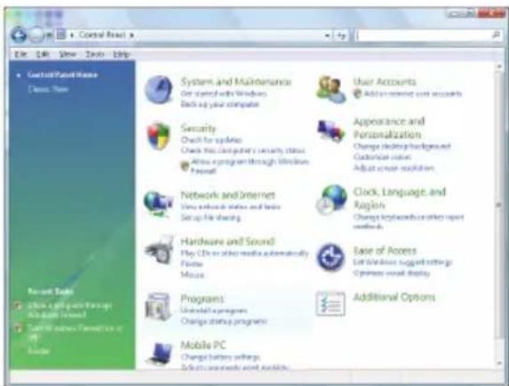 Control Panel Name Classic View System and Maintenance Get started with Windows Back up your computer Security Check for updates Check this computer's security status Active programming through Windows Preprint Appearance and Personalization Change holiday background Customize color Adjust active solutions Network and Internet View network status and links Set up for sharing Clock, Language, and Regions Change keywords or other user methods Hardware and Sound Play CDs or other media automatically Home Mouse Ease of Access Set Windows support settings Open screen display Programt Uninstall programs Change startup programs Additional Options Mobile PC Change battery settings Adjust components and functions