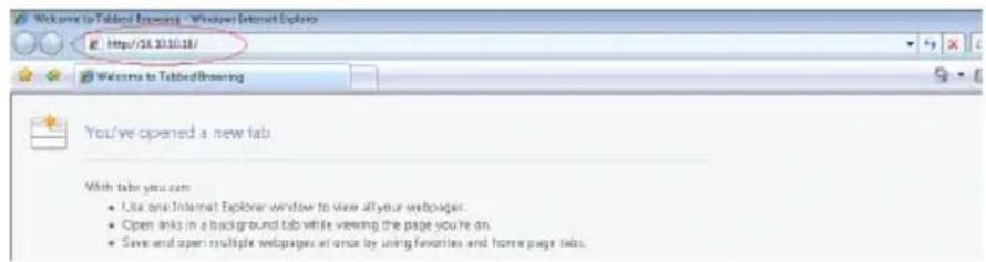 Welcome to TabledBrowsing - Windows Internet Explorer http://16.10.10.18/ Welcome to TabledBrowsing You've opened a new tab With tabb you.com: • Lice one Internet Explorer window to view all your webpages. • Open links in a background tab while viewing the page you're on. • Save and open multiple webpages at once by using favorites and home page lists.
