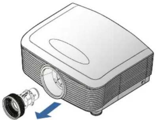 OPTOMA ProScene X605 - Removing the Existing Lens From the Projector - 4