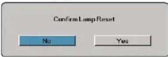 Confirm Lamp Reset No Yes