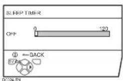 SLEEP TIMER OFF 0 120 ① BACK EAC 00:24 EN