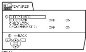 JVC LT-26C31BJE - Press the ▼/▲ buttons to choose FEATURES. Then press the OK button - 1