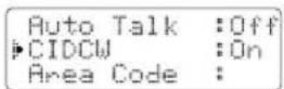 UNIDEN DXI 5586-3 - Activating Caller ID on Call Waiting (Handset 1 only) - 2