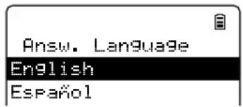 Answ. Language English Español