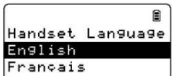 Handset Language English Français