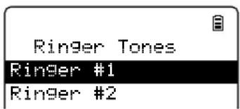 Ringer Tones Ringer #1 Ringer #2