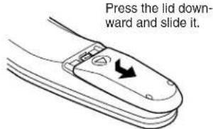 Press the lid down- ward and slide it.