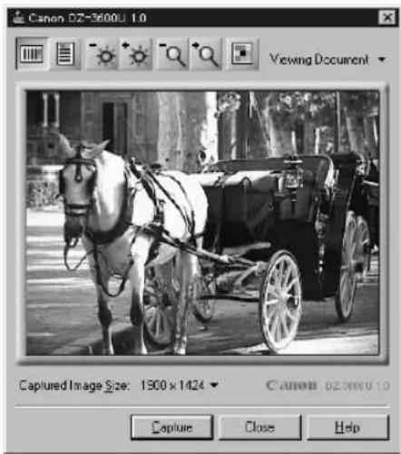 Canon DX-3600J 1.0 Viewing Document Captured Image Size: 1500 x 1424 Canon DX-3600J 1.0 Capture Close Help