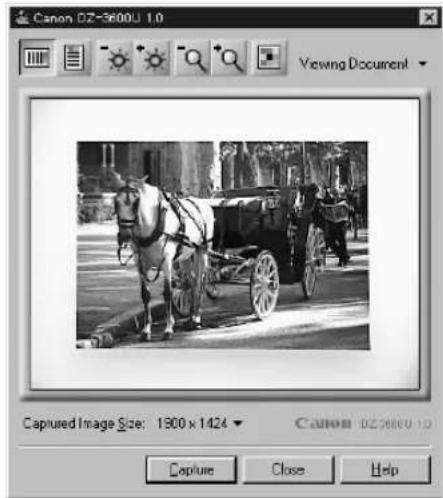Canon DX-3600J 1.0 Viewing Document Captured Image Size: 1500 x 1424 Canon DX-3600J 1.0 Capture Close Help