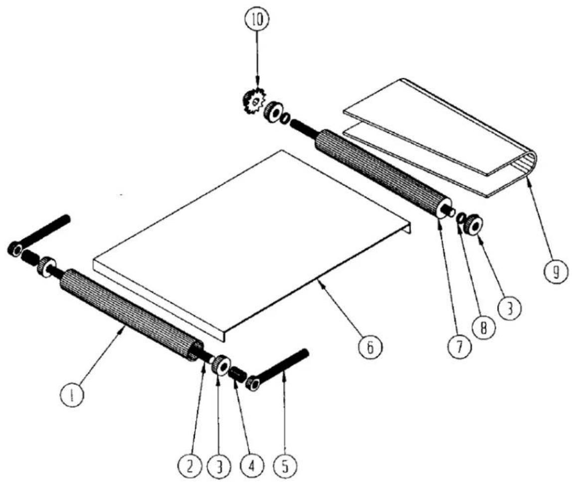 Technical diagram of a mechanical assembly with numbered components for identification