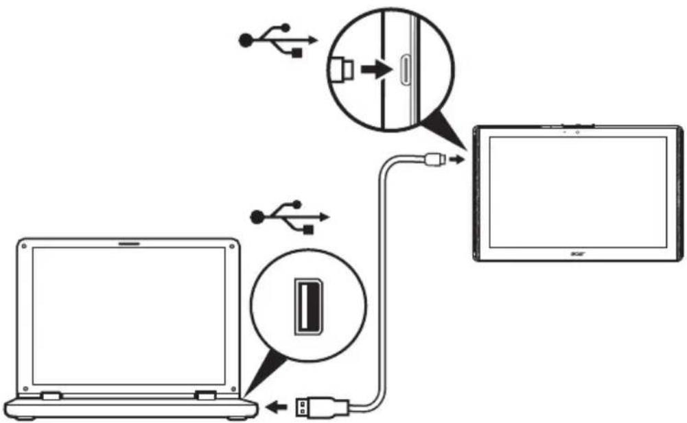 ACER B3-A42-K74M - Connecting to a PC as a USB storage device - 1