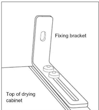 Fixing bracket Top of drying cabinet
